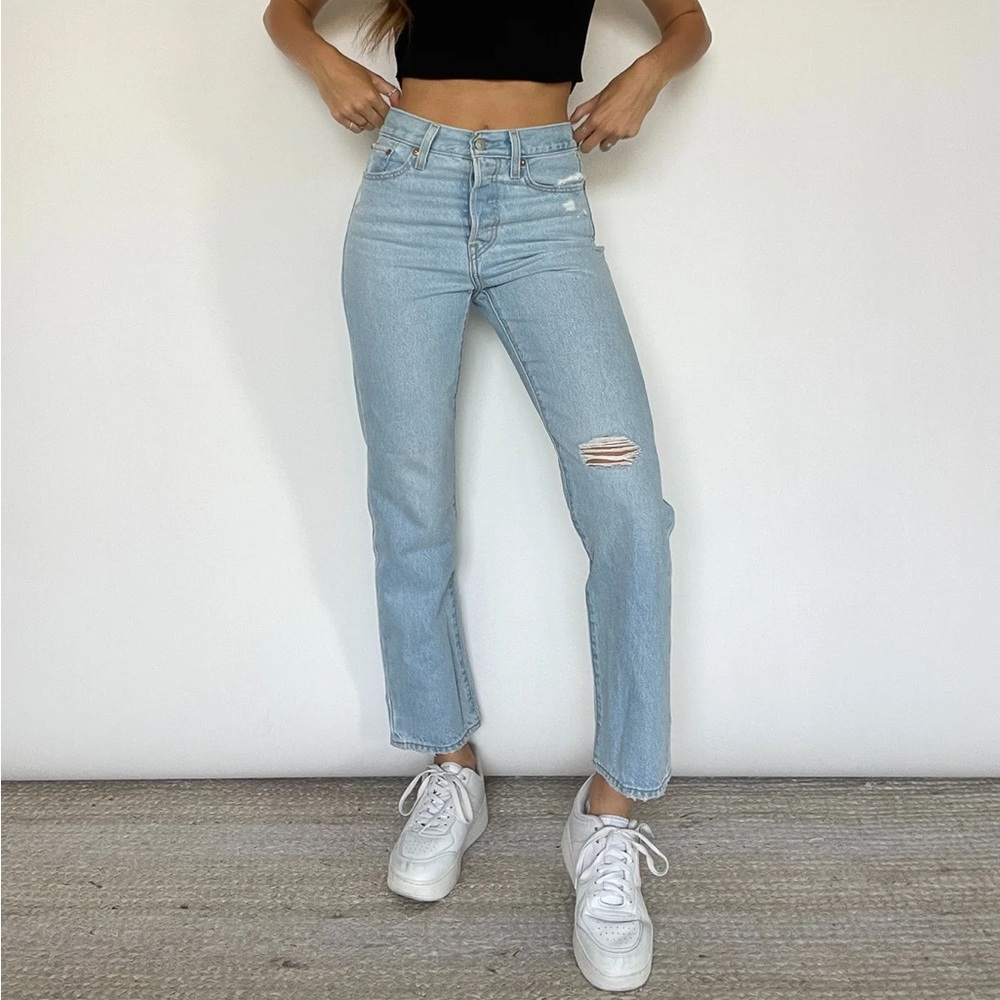 New Levi's Wedgie Straight High Rise Fit Cotton Denim Jeans Ojai Luxor Again
